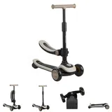 KIKKABOO Kinderroller 2 in 1 Treo Laufrad, Sitz, faltbar, Lenkerhöhe verstellbar beige