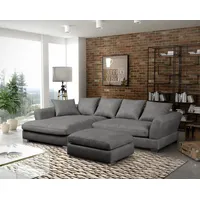 Fun Möbel Ecksofa TIZIAN inkl. Polsterhocker in Stoff Salvador,