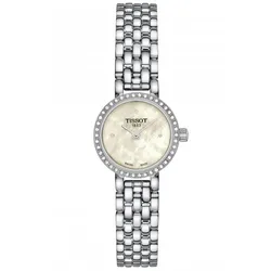 TISSOT -Lovely Damenuhr Silber Weißes Perlmutt mit Diamanten Quarz Saphirglas 20mm- T140.009.61.116.00