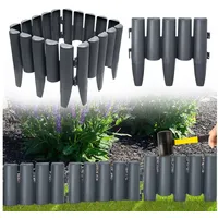 FIVMEN Rasenkante Rasenkante Mähkante Randsteine Kunststoff Beeteinfassung, Kunststoff Beetumrandung Gartenzaun Pro Element 28cm x 24cm schwarz 560 cm