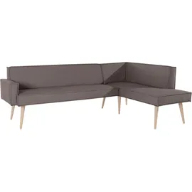 exxpo - sofa fashion Lungo 158 x 84 x 239 cm Veloursstoff langer Schenkel links taupe