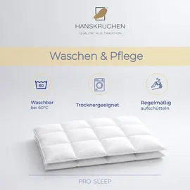 HANSKRUCHEN GmbH HANSKRUCHEN Daunendecke 155x220 cm Extra Leicht waschbar Allergiker Sommerdecke atmungsaktiv Bettdecke weiß - Weiß