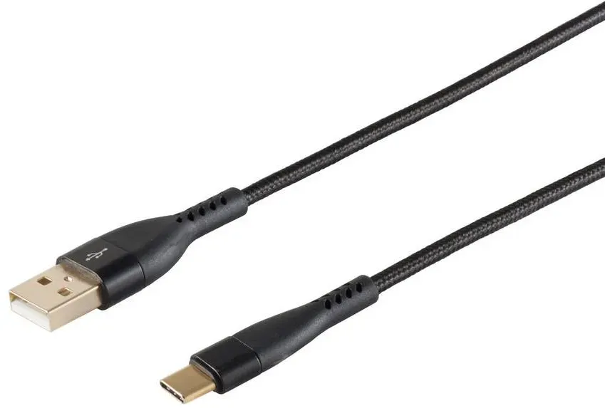 BlackCotton USB-A - USB-C Kabel, USB 2.0, schwarz, 1,0m