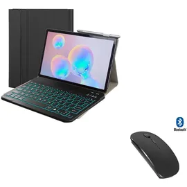 Lobwerk 3in1 Bluetooth Tastatur + Maus + Cover für Samsung Galaxy Tab S5e T720 Weiß