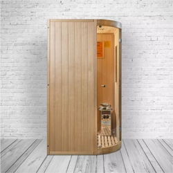 PureHaven Infrarotsauna kombiniert mit Saunaofen aus kanadischem Hemlockholz energiesparend Saunasteine – versch. Ausführungen