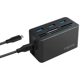 Logilink CR0046 - USB 3.2 Gen 1 Cardreader für MS/SD/M2/microSD/CF Karten und 3X USB Schwarz