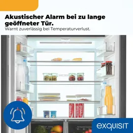 Exquisit EMD470-170-200E Multi Door (466 l, 1930 mm hoch, Inox grau)