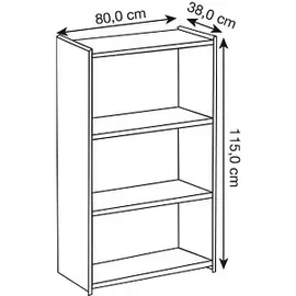 Kerkmann Aktenregal Lago weiß 80,0 x 38,0 x 115,0 cm