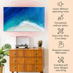 Klarstein Wonderwall Air Art Strand Infrarotheizung 101x60cm 600W Fernbedienung Mehrfarbig