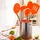 Bra Efficient Set mit 5 Küchenutensilien und Karussell Edelstahl Nylon Silikon 14,5 x 15 x 37,5 cm Orange
