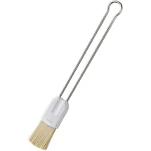 Rösle Backpinsel PRO 2,5 cm, Hochwertiger Pinsel mit PBT-Kunststoffborsten zum Einfetten und Glasieren, Drahtgriff, Edelstahl 18/10, silbern/weiß