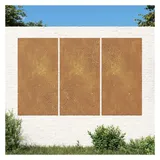 vidaXL 3-tlg. Garten-Wanddeko 105x55 cm Cortenstahl Sonnen-Design