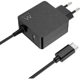 ewent 45W USB C Netzteil PD Ladegerät Laptop Ladekabel Type C Adapter für MacBook,Lenovo,HP,Asus,Acer,Dell;Type C 45Watt PC Schnellladung Charger mit 1,5 Meter Kabel,zusätzliche USB-A-Buchse;Schwarz