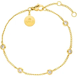 Armband PURELEI "Schmuck Geschenk Spotlight Armkette, 22462-Bracelet-Spotlight", gold (gelbgoldfarben, kristallweiß, kristallweiß), Armbänder, Damen, Edelstahl, mit Zirkonia (synth.)