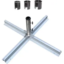 Mandalika Garden Hochwertiger Edelstahl Plattenständer in der Farbe Silber inklusive Reduzierringe Set bis 48 mm Rohrdurchmesser