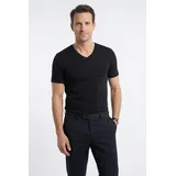 Olymp T-Shirt Casual V-Ausschnitt schwarz S