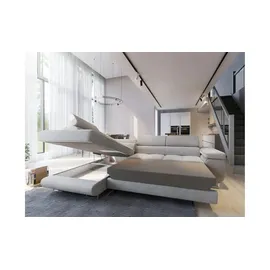 masseno Ecksofa APIRO L-S mit Schlaffunktion L-Form, Sofa mit Bettkasten, Wohnzimmersofa, Couch, Soffa, Bettsofa, Couchgarnitur- Graphitfarben, Kordstoff