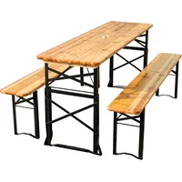 holz4homeâ® holz4home Bierzeltgarnitur Mehrteilig & Klappbar Inklusive Wandhalterung Höhenverstellbar