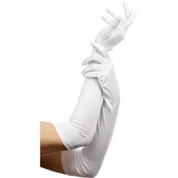 Weiße lange Handschuhe 52cm - OS
