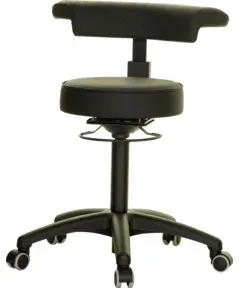STIER Drehhocker schwarz Ø 360 mm höhenverstellbar 110 kg 360° Arm-/Rückenlehne