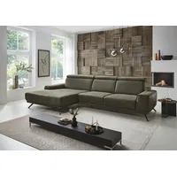 Ecksofa DIE PLANBAR "PN-EM22041 L-Form", grün (olive), B:335cm H:89cm T:188cm, Sofas, wahlweise motorisches Canape oder Sitztiefenverstellung