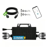 Mikro Wechselrichter 2250w-4MPPT,Wechselrichter für balkonkraftwerk mit WLAN,IP67 wasserdicht,mit 5m AC Kabel für Solar Inverter,App Steuerung,Plug Play
