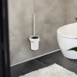 Wenko WC-Garnitur Isera weiß, silber Stein, 1 St.