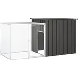 Kaninchenkäfig Anthrazit 200x91x100 Cm Verzinkter Stahl Cfw776902