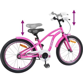 vidaXL Kinderfahrrad 18 Zoll Dunkelrosa