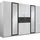 WIMEX Kleiderschrank WIMEX "Diver Drehtürenschrank mit Spiegel, 180, 225 o. 270cm breit", weiß (weiß, graphit, griffe alu), B:270cm H:207cm T:58cm, Schränke, Kleiderschrank, Bestseller Schlafzimmerschrank wahlweise 3 Innenausstattungen, Topseller