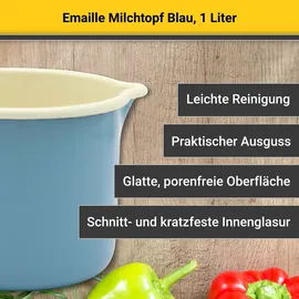 Krüger Milchtopf Emaille, türkisblau, 12 cm