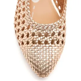 Gioseppo Fikove, geflochtene Ballerinas aus Leder, Schwarz, für Damen, Platinfarben, 40 EU