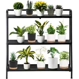 DHYGOTFUR Blumenständer Pflanzenregal Mehrstöckig Draußen& Innen Aluminium, Pflanzentreppen Blumenregal für Garten, Balkon, Terrasse