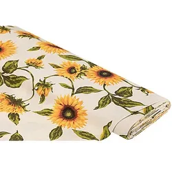 Dekostoff Sonnenblumen "Lorena", natur-color