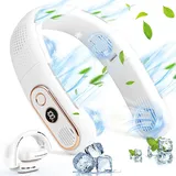 Wiederaufladbarer, Faltbarer Nackenventilator Mit 4000 Mah, 3 Geschwindigkeitsstufen Und Led-anzeige, Tragbar Für Zuhause, Reisen Und Sport