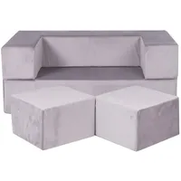 MeowBaby Kindersofa,, Grau, Textil, 96x40x50 cm, Kinder- & Jugendzimmer, Kindermöbel, Kindersitzmöbel & -tische, Kindersessel & -sofas