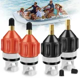 GZqiancang 4 Stück SUP Pumpen Adapter, SUP Ventil Adapter, SUP Ventiladapter für Kompressor für Stand Up Paddle Board, Kajak, Schlauchboot(Orange/Schwarz)