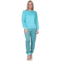 normann Frottee Pyjama mit Herzmotiv Türkis 36-38