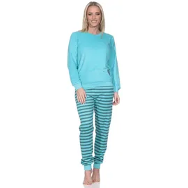 normann Frottee Pyjama mit Herzmotiv Türkis 36-38