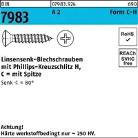 Industrial Quality Supplies Linsensenkblechschraube DIN 7983 PH C 5,5 x 32 250 Stück
