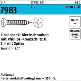 Industrial Quality Supplies Linsensenkblechschraube DIN 7983 PH C 5,5 x 32 250 Stück