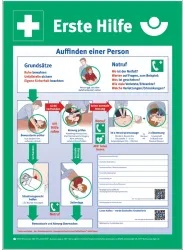 Holthaus Medical Tafel Anleitung zur Ersten Hilfe in DIN A4 50322 , 1 Stück, Maße: 56 x 40 cm