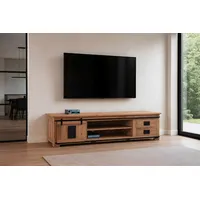 Sam Lowboard Kommode TV-Board mit Schiebetür, 2 Schubfächern &