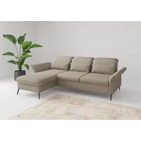 sit&more Ecksofa SIT & MORE "Emely, inkl. Sitztiefenverstellung", grau (taupe), B:264cm H:92cm T:198cm, 95%Polyester, 5% Polyamid, Sofas, Ecksofa, wahlweise mit Bettfunktion,Bettkasten,Kopf- & Armteilverstellung