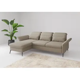 sit&more Ecksofa SIT & MORE "Emely, inkl. Sitztiefenverstellung", grau (taupe), B:264cm H:92cm T:198cm, 95%Polyester, 5% Polyamid, Sofas, Ecksofa, wahlweise mit Bettfunktion,Bettkasten,Kopf- & Armteilverstellung
