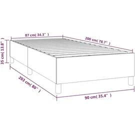 vidaXL Boxspringbettgestell Dunkelgrau 90x200 cm Samt