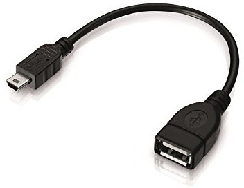 conecto USB-OTG Adapter-Kabel Mini-USB-Stecker USB-Buchse Typ A für Autoradio, Navi (2er Set)