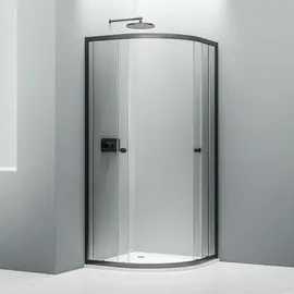 nextrend - gmbh NT509 Runddusche mit Schiebetüren 90 x 90 cm schwarz matt