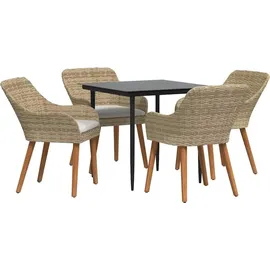 vidaXL Garten Essgruppe 5-tlg. Beige