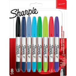 Sharpie 2065409, Mehrfarben, Fein / Ultrafein, Keramik, Stoff, Leder, Metall, Papier, Kunststoff, AP, 8 Stück(e), Sichtverpackung